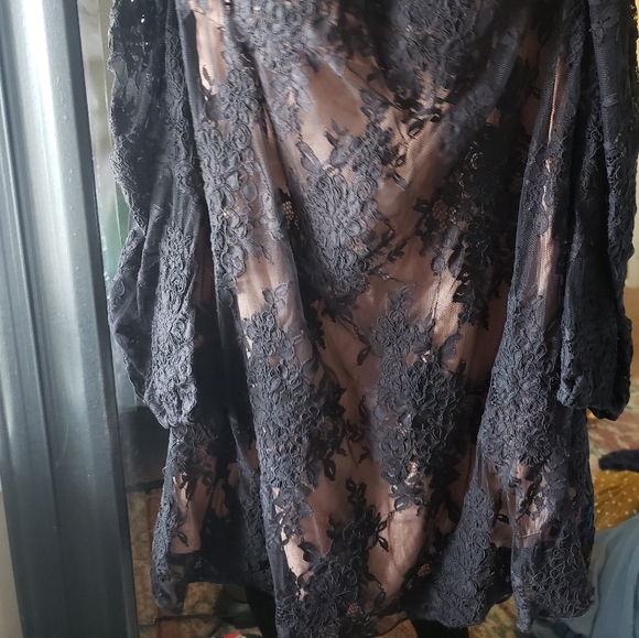 Blush Pink & Black Floral Dress - Picture 2 of 5